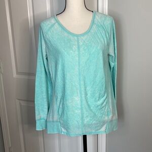Green Tea Mint Blue Long Sleeve Blouse